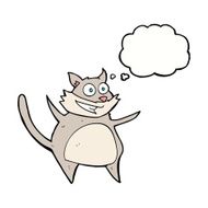 funny cartoon cat with thought bubble N9