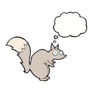 funny startled squirrel cartoon with thought bubble N9