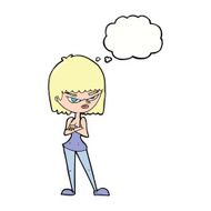 cartoon angry woman with thought bubble N17