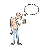 cartoon hooligan with thought bubble N7