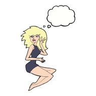 cartoon sexy woman with thought bubble N13