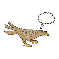 cartoon bird with thought bubble N227
