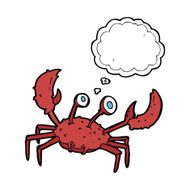cartoon crab with thought bubble N9