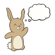 cartoon happy rabbit with thought bubble N9