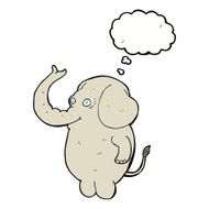 cartoon funny elephant with thought bubble N16