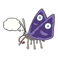 cartoon funny butterfly with thought bubble N9