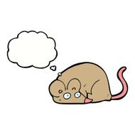 cartoon mouse with thought bubble N12