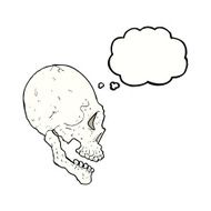 skull illustration with thought bubble N2