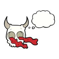 cartoon halloween skull with thought bubble N5