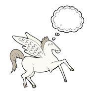 cartoon pegasus with thought bubble N4
