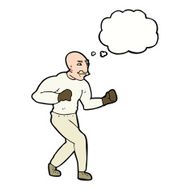 cartoon victorian boxer with thought bubble N5