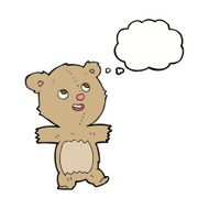 cartoon teddy bear with thought bubble N10