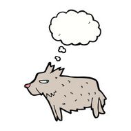 cartoon terrier with thought bubble N8