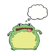 cartoon funny frog with thought bubble N16