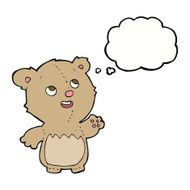 cartoon happy little teddy bear with thought bubble N3