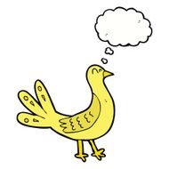 cartoon bird with thought bubble N228