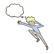 cartoon jumping man with thought bubble N5
