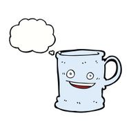 cartoon mug with thought bubble