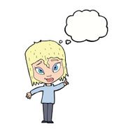 cartoon woman with idea thought bubble N198
