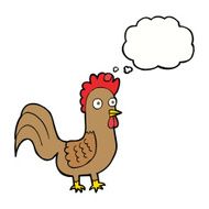 cartoon rooster with thought bubble N8