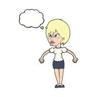 Cartoon Annoyed Woman With Thought Bubble N147