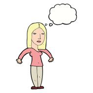Cartoon Annoyed Woman With Thought Bubble N148
