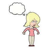 cartoon mean woman with thought bubble N5
