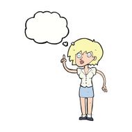 cartoon woman with question thought bubble N9