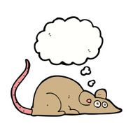 cartoon mouse with thought bubble N13