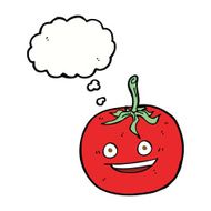 cartoon tomato with thought bubble N34