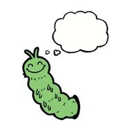 cartoon caterpillar with thought bubble N8
