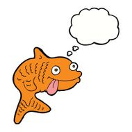 cartoon fish with thought bubble N66