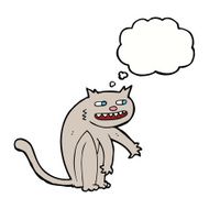 cartoon happy cat with thought bubble N5