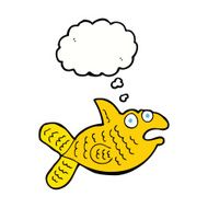 cartoon fish with thought bubble N67