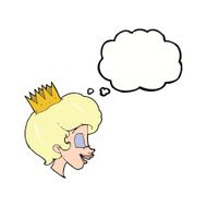 cartoon princess with thought bubble N29