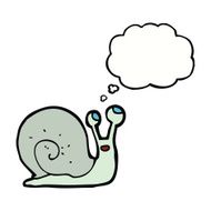 cartoon snail with thought bubble N26
