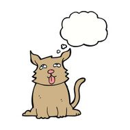 cartoon happy dog with thought bubble N71