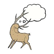 cartoon stag with thought bubble N5