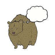 huge bear cartoon with thought bubble