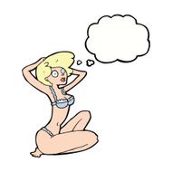 cartoon underwear model with thought bubble N8