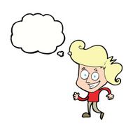 cartoon grinning man with thought bubble N72