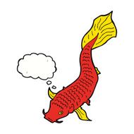 cartoon fish with thought bubble N70