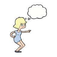 cartoon girl pointing with thought bubble N24
