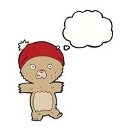 cartoon funny teddy bear with thought bubble N8