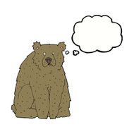 cartoon funny bear with thought bubble