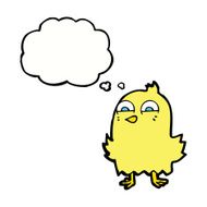 funny cartoon bird with thought bubble N104