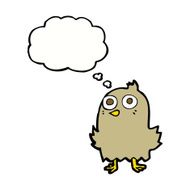 funny cartoon bird with thought bubble N105