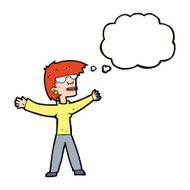 cartoon woman wearing glasses with thought bubble N16