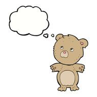 cartoon funny teddy bear with thought bubble N10
