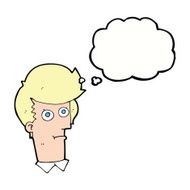 cartoon staring face with thought bubble N9